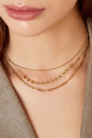 Necklace 3 layers Gold Stainless Steel h5 Picture3